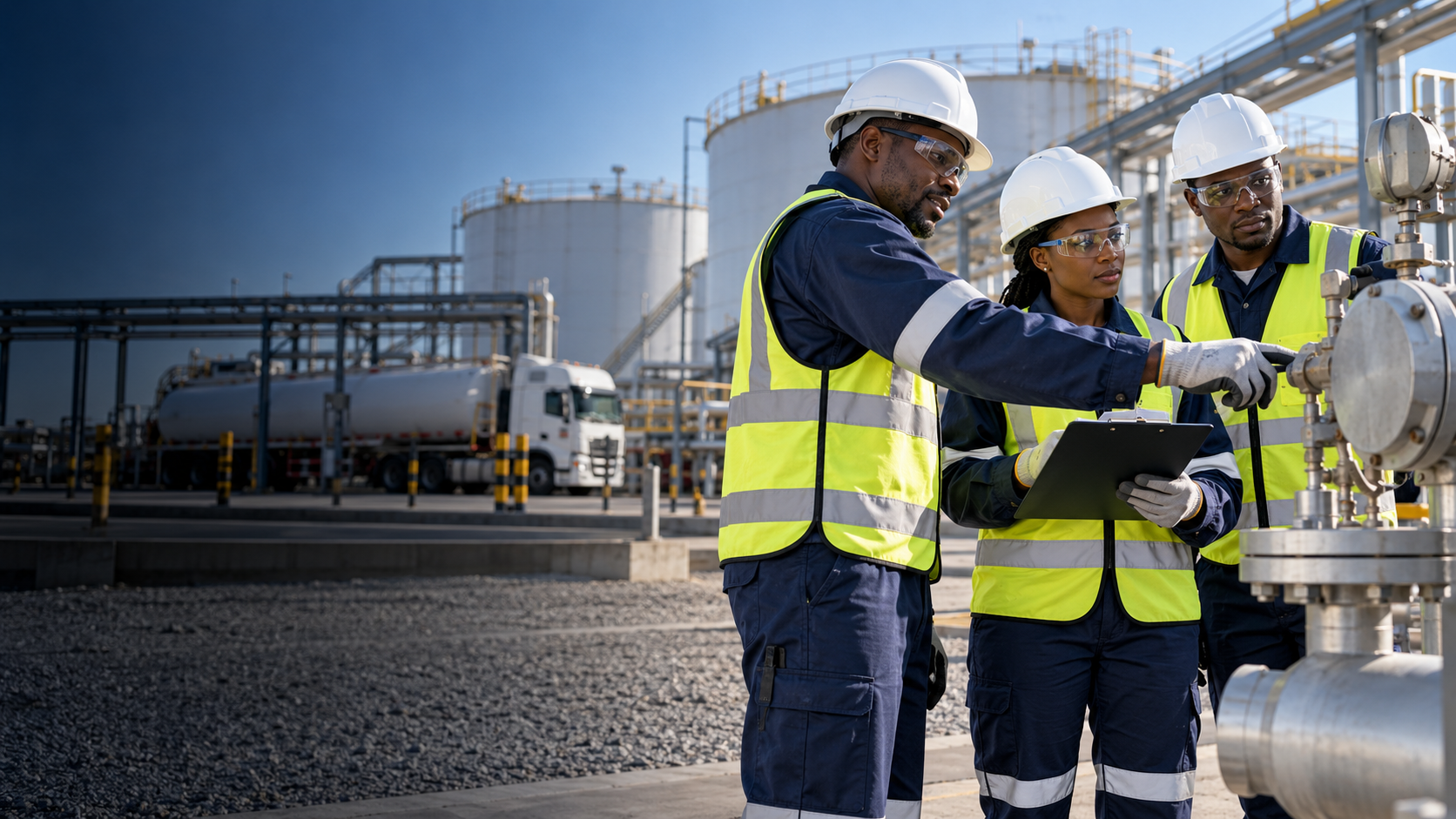 Safety and quality inspection at an industrial facility